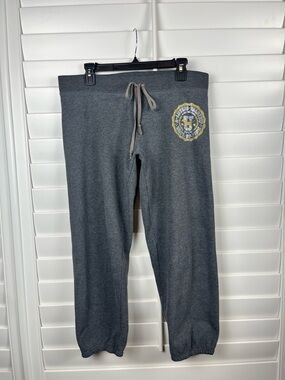 PINK Victoria's Secret Dark Gray Drawstring Joggers with Emblem Size M Y2K Cozy
